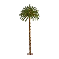 Nearly Natural 5 Foot Christmas Palm With 150 Warm White Led Lights Pre-Lit Tropical Christmas Tree