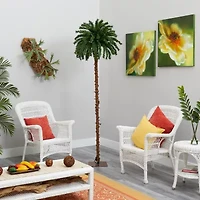 Nearly Natural 7 Foot Palm With 300 White Warm Led Lights Pre-Lit Tropical Christmas Tree