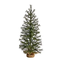 Nearly Natural 3 Foot Pine In A Burlap Base With 50 Clear Led Lights Pre-Lit Christmas Tree