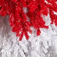 Nearly Natural 9 Foot Holiday Red Santa Hat Fir With 1992 Bendable Branches And 600 Led Lights Pre-Lit Christmas Tree