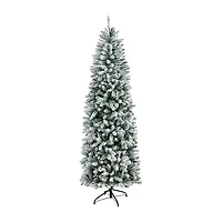 Nearly Natural 7ft. Slim  Montreal Fir Christmas With 300 Warm White Led Lights And 995 Bendable Branches 7 Foot Pre-Lit Fir Christmas Tree