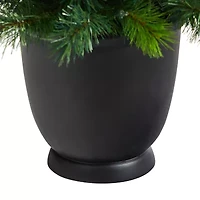 Nearly Natural 4 1/2 Foot Oregon Pine In Decorative Planter With 250 Bendable Branches And 100 Warm White Lights Pre-Lit Christmas Tree