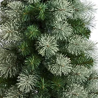Nearly Natural 4 1/2 Foot Flocked Pine In Planter With 232 Bendable Branches And 120 Warm White Led Lights Pre-Lit Christmas Tree