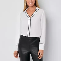 Liz Claiborne Womens Long Sleeve Vent Regular Fit Button-Down Shirt