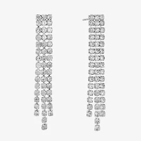 Monet Jewelry Timeless Silver Tone Womens Glass Hypoallergenic Drop Earrings