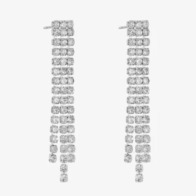Monet Jewelry Timeless Silver Tone Womens Glass Hypoallergenic Drop Earrings