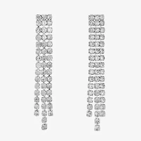 Monet Jewelry Timeless Silver Tone Womens Glass Hypoallergenic Drop Earrings