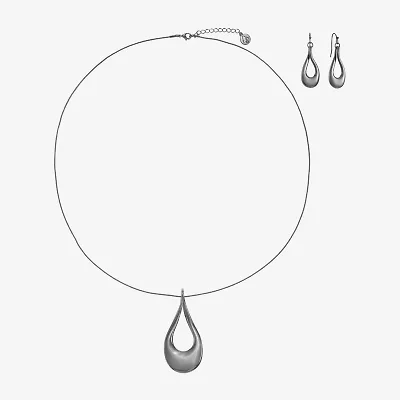 Liz Claiborne Pendant Necklace And Drop Earring Womens 2-pc. Jewelry Set