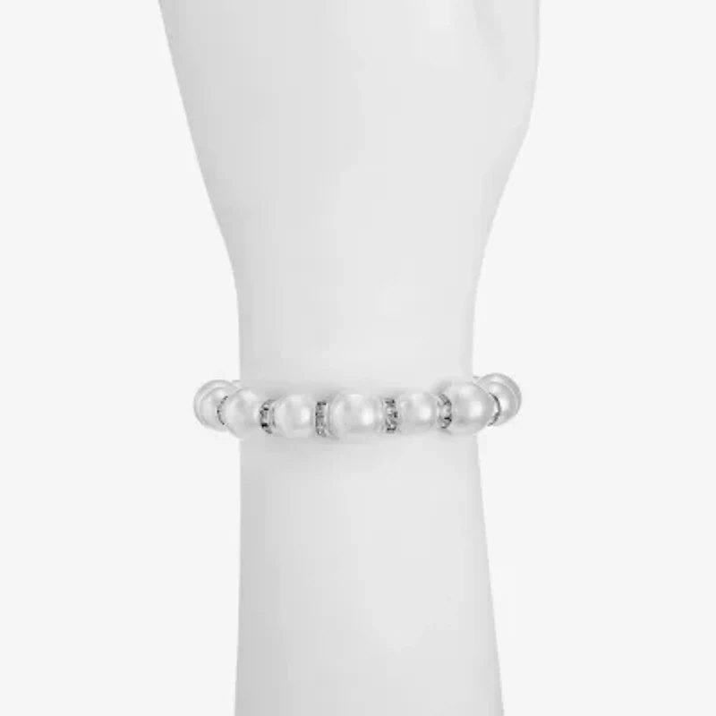 Monet Jewelry Timeless Womens Simulated Pearl Stretch Bracelet