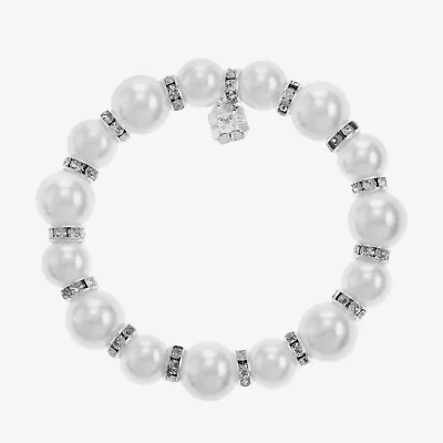 Monet Jewelry Timeless Womens Simulated Pearl Stretch Bracelet