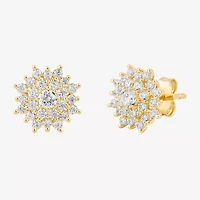 Diamond Blossom Cluster Sunburst 3/4 CT. T.W. Lab Grown White Diamond 10K Gold 10.5mm Round Stud Earrings