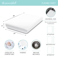The Peanutshell Blue Dino 3-pc. Playard Sheet