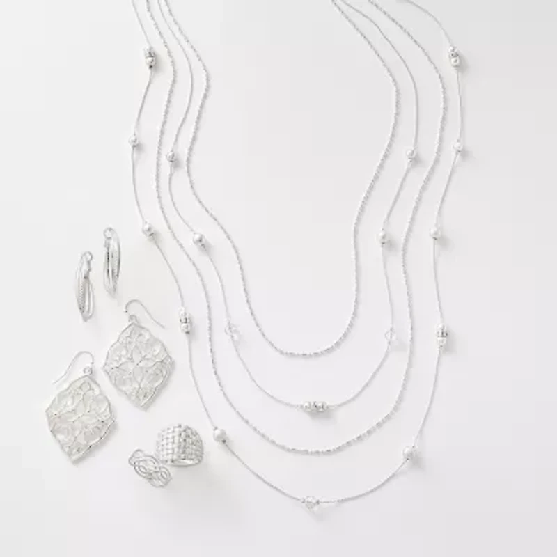 Liz Claiborne Silver Tone Womens Drop Earrings