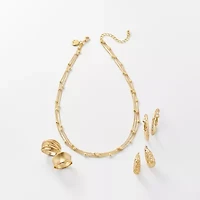 Sparkle Allure Intertwined Womens 14K Gold Over Brass Cocktail Ring