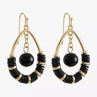 Mixit Gold Tone & Black Tear Womens Drop Earrings