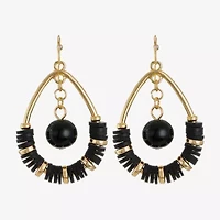 Mixit Gold Tone & Black Tear Womens Drop Earrings