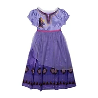 Disney Collection Wish Little & Big Kid Girls Satin Crew Neck Short Sleeve Nightgown