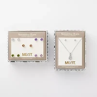 Mixit Hypoallergenic Womens Multi Color Cubic Zirconia Round Hypoallergenic 5 Pair Earring Set