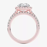 G-H / Si1-Si2) Womens / CT. T.W. Lab Grown White Diamond 14K Gold Round Side Stone Halo Bridal Set