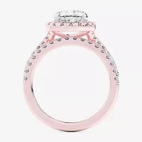 G-H / Si1-Si2) Womens CT. T.W. Lab Grown White Diamond 14K Gold Pear Side Stone Halo Bridal Set