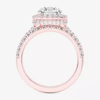 G-H / Si1-Si2) Womens 1 / CT. T.W. Lab Grown White Diamond 14K Gold Round Side Stone Halo Bridal Set