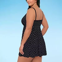 Sonnet Shores Womens Dots Plus Swim Dress