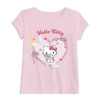 Toddler Girls Crew Neck Short Sleeve Regular Fit Hello Kitty Graphic T-Shirt