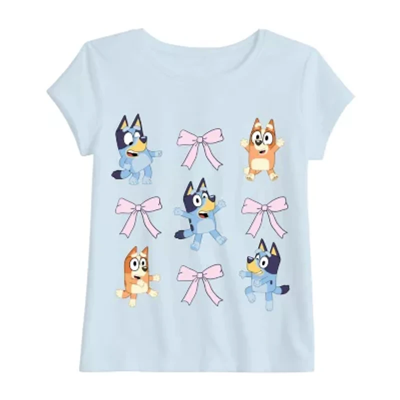 Toddler Girls Crew Neck Short Sleeve Regular Fit Bluey Graphic T-Shirt