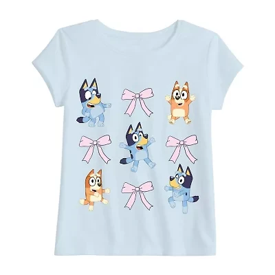 Toddler Girls Crew Neck Short Sleeve Regular Fit Bluey Graphic T-Shirt