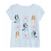 Toddler Girls Crew Neck Short Sleeve Regular Fit Bluey Graphic T-Shirt