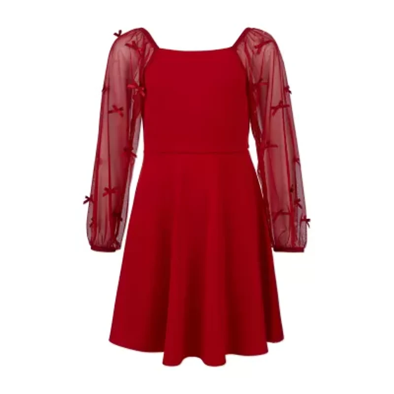 Speechless Big Kid Girls Long Sleeve Skater Dress