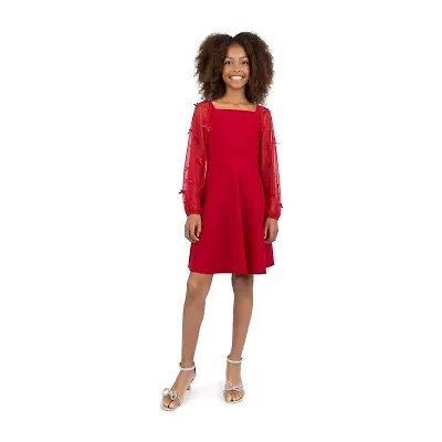 Speechless Big Kid Girls Long Sleeve Skater Dress