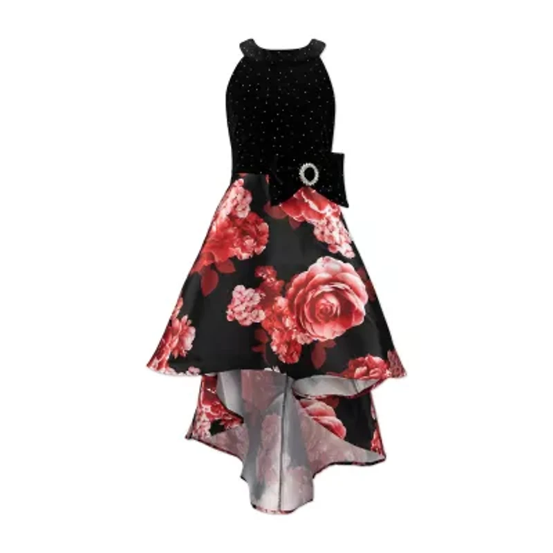 Speechless Big Kid Girls Sleeveless Velvet Fit + Flare Dress