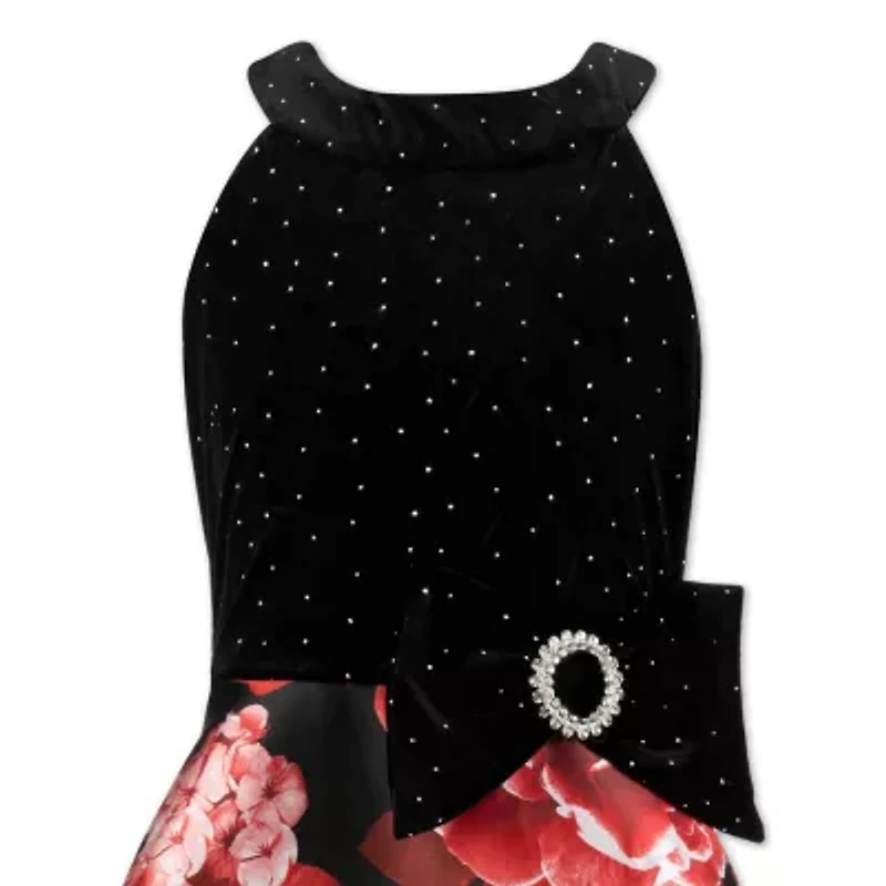 Speechless Big Kid Girls Sleeveless Velvet Fit + Flare Dress