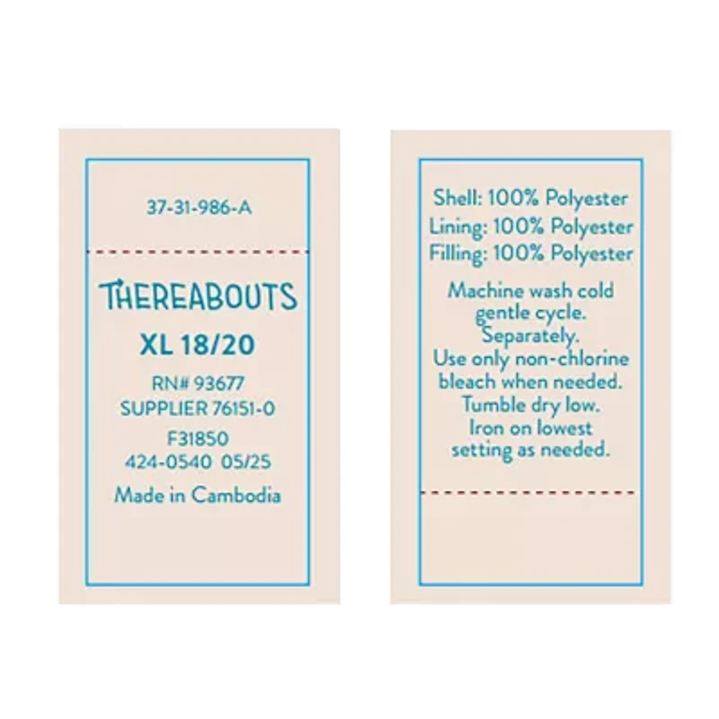 Thereabouts Little & Big Kid Boys Plus Water Resistant Heavyweight Snow Bib