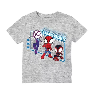 Toddler Boys Crew Neck Short Sleeve Regular Fit Spiderman Graphic T-Shirt