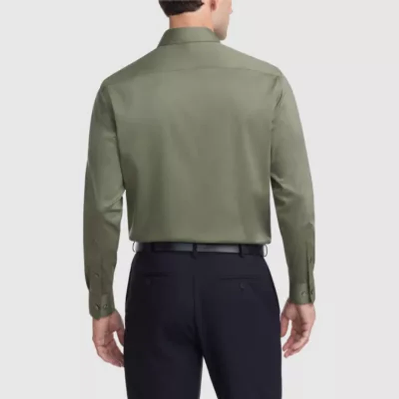 Van Heusen Ultra Wrinkle Free Mens Regular Fit Stretch Fabric Long Sleeve Dress Shirt