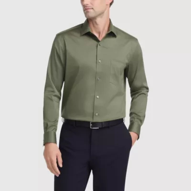 Van Heusen Ultra Wrinkle Free Mens Regular Fit Stretch Fabric Long Sleeve Dress Shirt