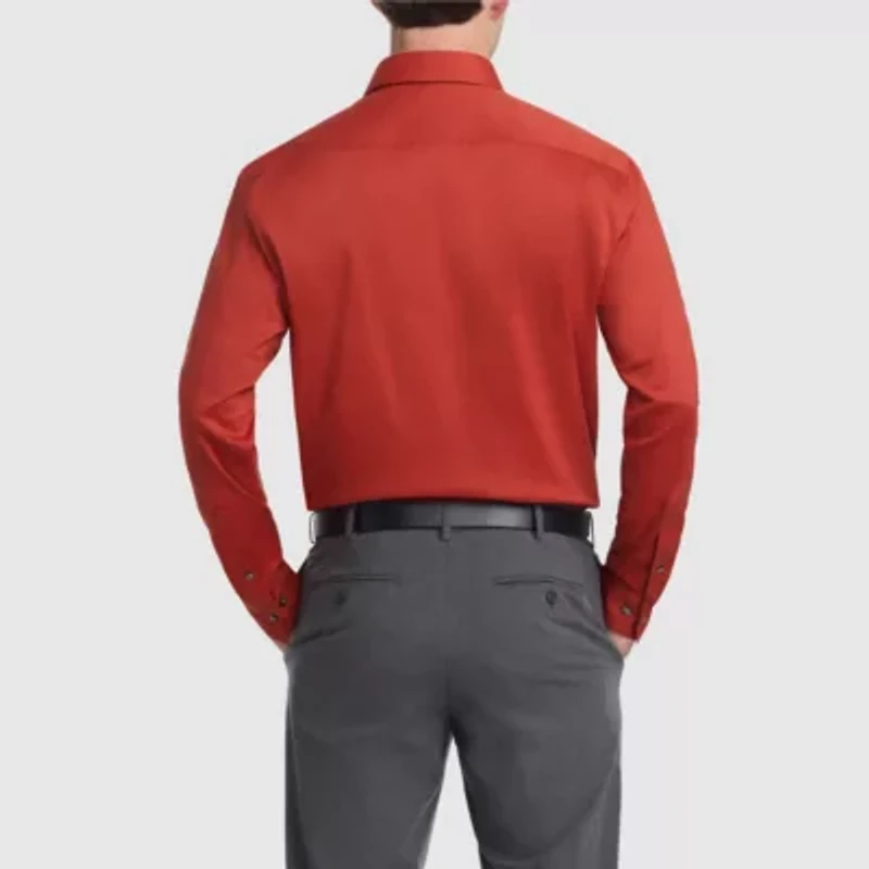 Van Heusen Everyday Defense Stain Shield Mens Regular Fit Stretch Fabric Wrinkle Free Long Sleeve Dress Shirt