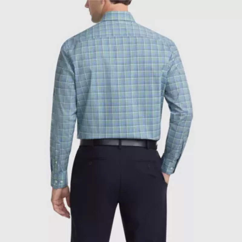 Van Heusen Everyday Defense Stain Shield Mens Regular Fit Stretch Fabric Wrinkle Free Long Sleeve Dress Shirt