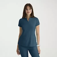 Skechers Skt259 Coast 2-Pocket Top Womens V Neck Short Sleeve Tag Free Stretch Fabric Moisture Wicking Scrub