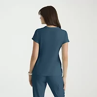 Skechers Skt259 Coast 2-Pocket Top Womens V Neck Short Sleeve Tag Free Stretch Fabric Moisture Wicking Scrub