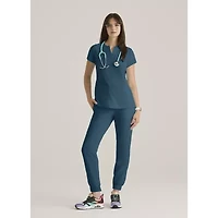 Skechers Skt259 Coast 2-Pocket Top Womens V Neck Short Sleeve Tag Free Stretch Fabric Moisture Wicking Scrub