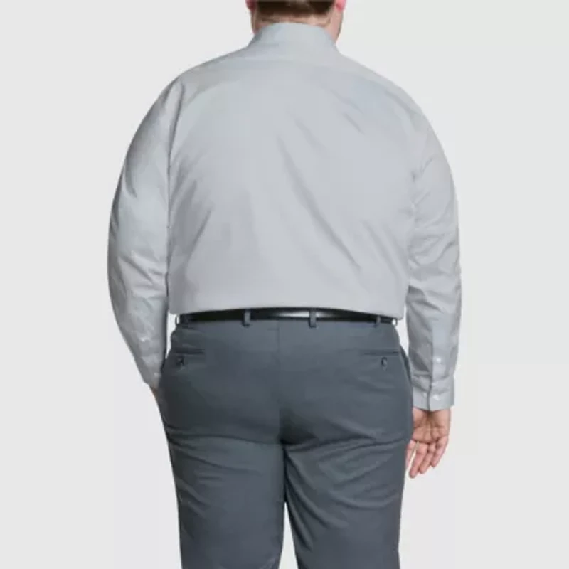 Van Heusen Big And Tall Ultra Flex Wrinkle Free Mens Regular Fit Long Sleeve Dress Shirt