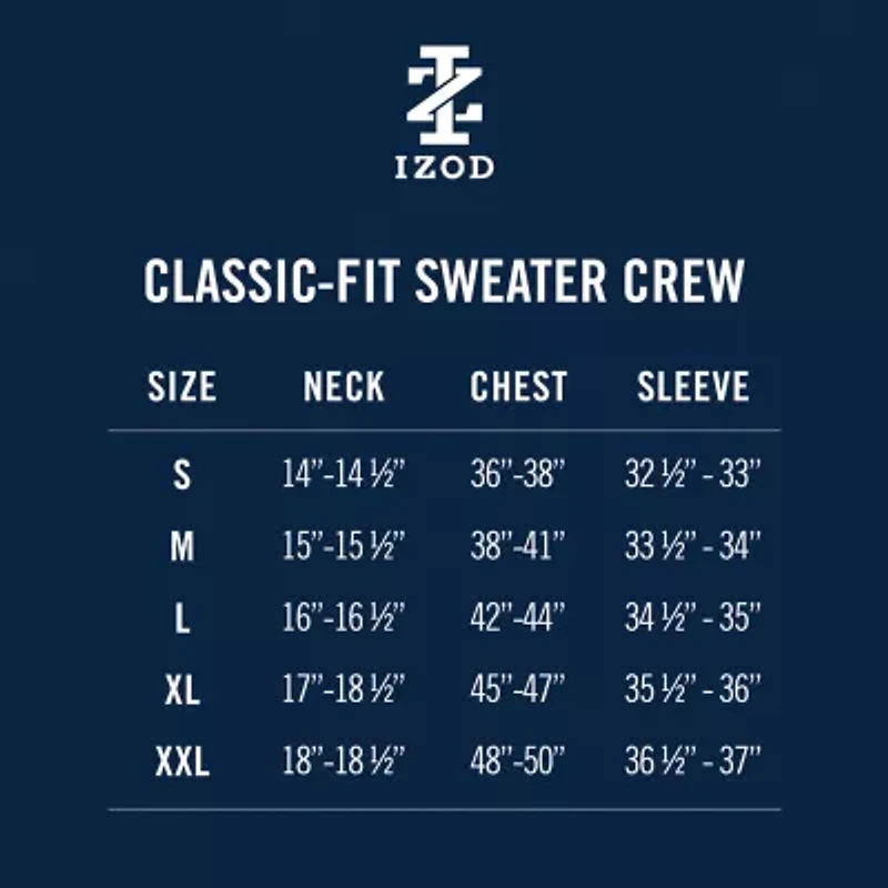 IZOD Mens Crew Neck Long Sleeve Pullover Sweater