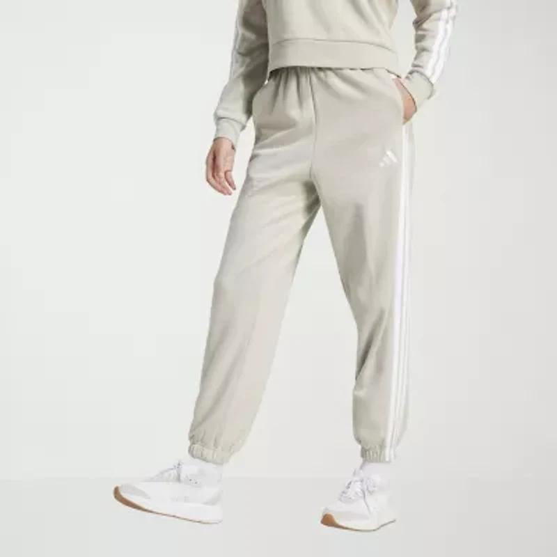 adidas Womens Straight Mid Rise Fleece Active Jogger Pant