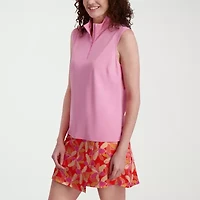 Stella Parker Womens Mock Neck Sleeveless Active Quarter-Zip Pullover