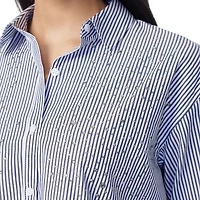 Gloria Vanderbilt Amanda Embellished Womens Long Sleeve Roll Tab Loose Fit Button-Down Shirt