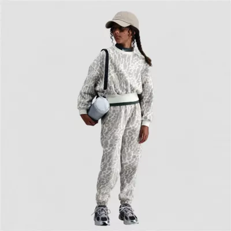 Nike Club Big Kid Girls Crew Neck Fleece Long Sleeve Sweatshirt