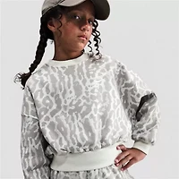 Nike Club Big Kid Girls Crew Neck Fleece Long Sleeve Sweatshirt